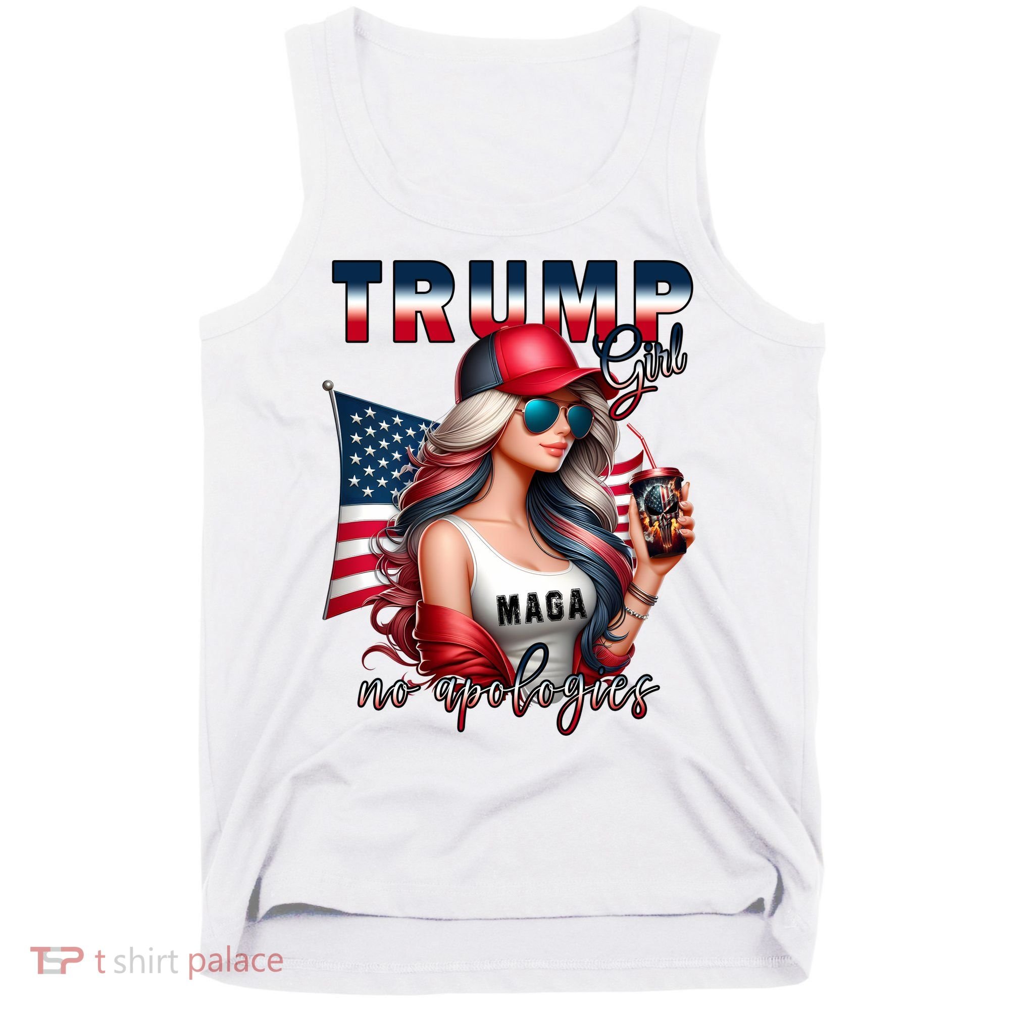 Cool Trump Girl No Apologies Tank Top