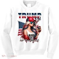 Cool Trump Girl No Apologies Kids Sweatshirt thumb 0