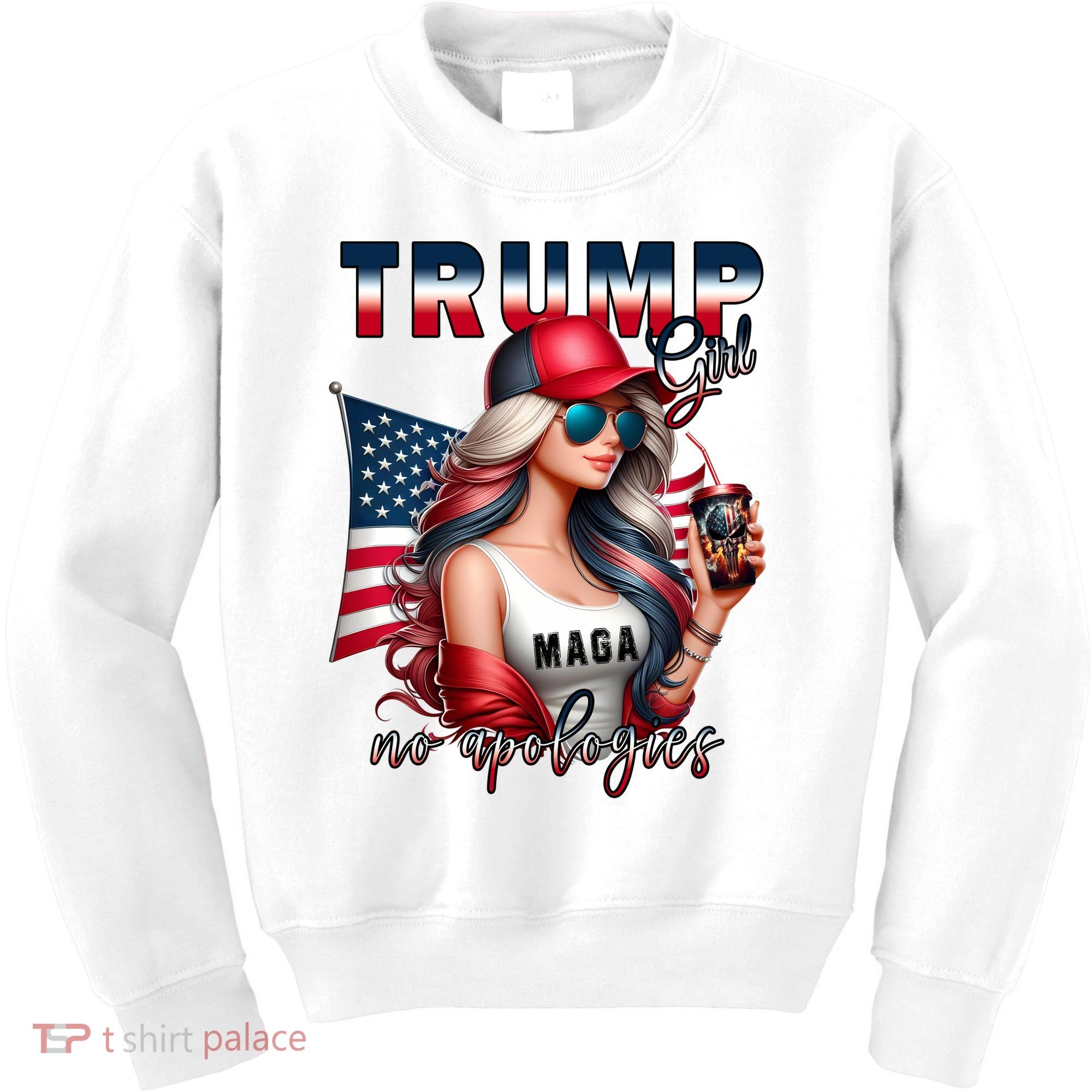 Cool Trump Girl No Apologies Kids Sweatshirt