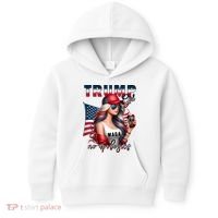 Cool Trump Girl No Apologies Kids Hoodie thumb 0