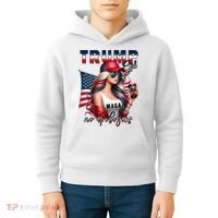 Cool Trump Girl No Apologies Kids Hoodie thumb 4