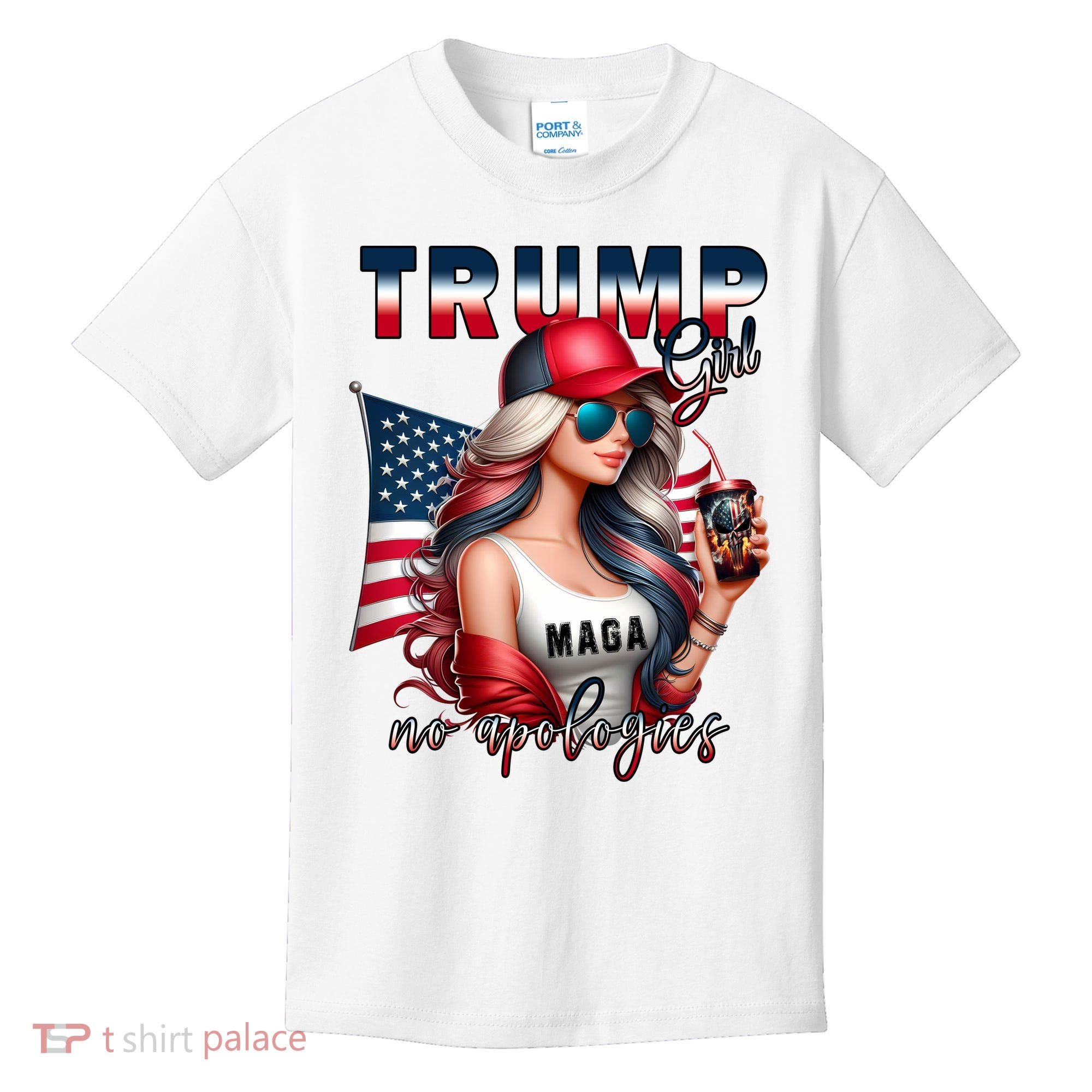 Cool Trump Girl No Apologies Kids T-Shirt