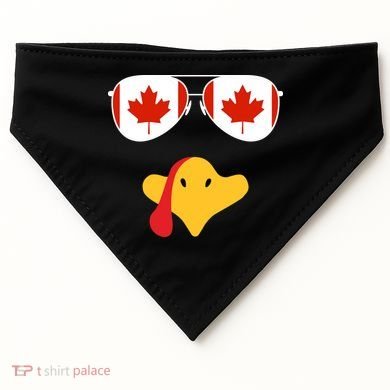 Canadian Turkey Gobble Funny Canada Thanksgiving USA-Made Doggie Bandana