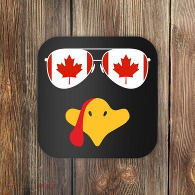 Canadian Turkey Gobble Funny Canada Thanksgiving Coaster