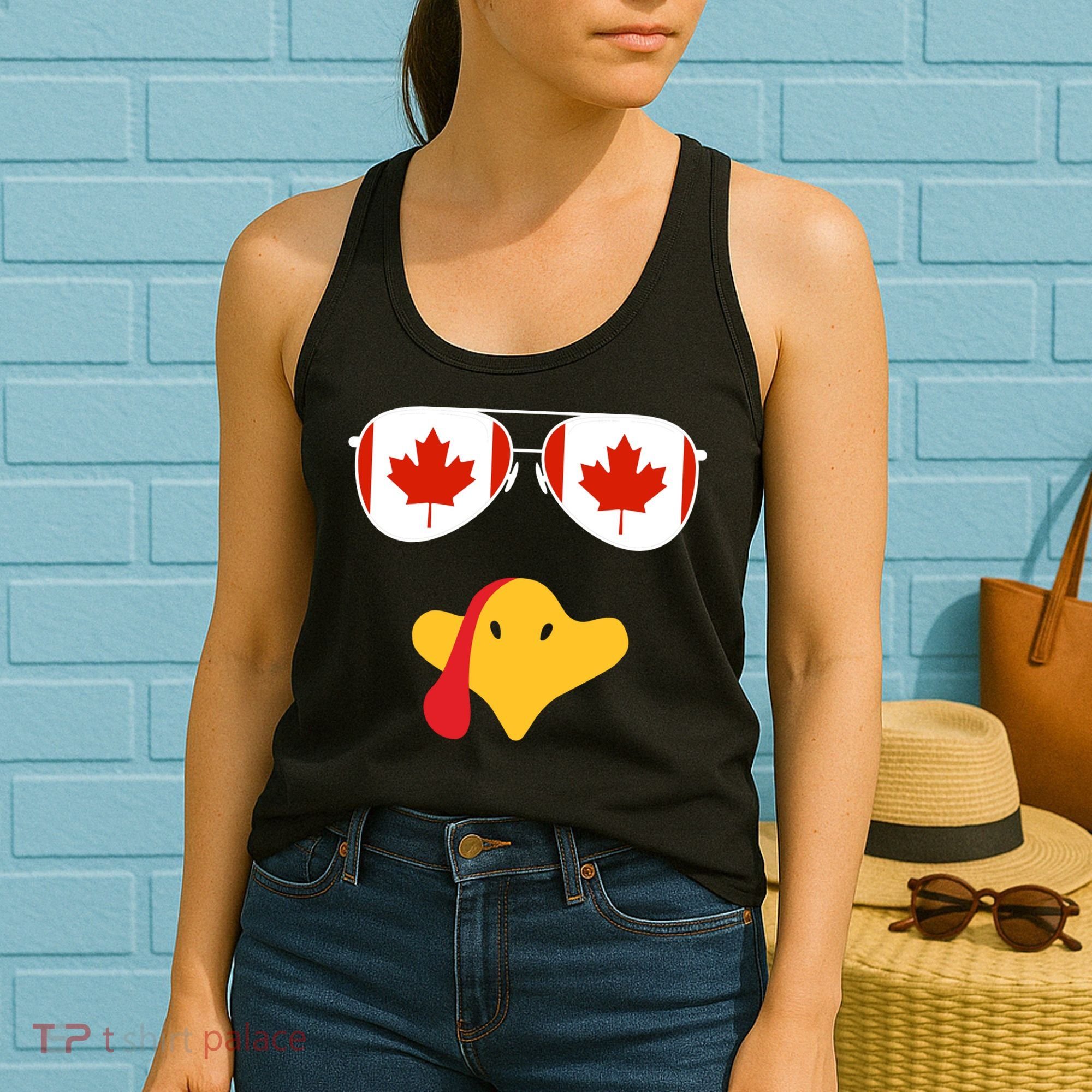 Canadian Turkey Gobble Funny Canada Thanksgiving Women's Tank Top