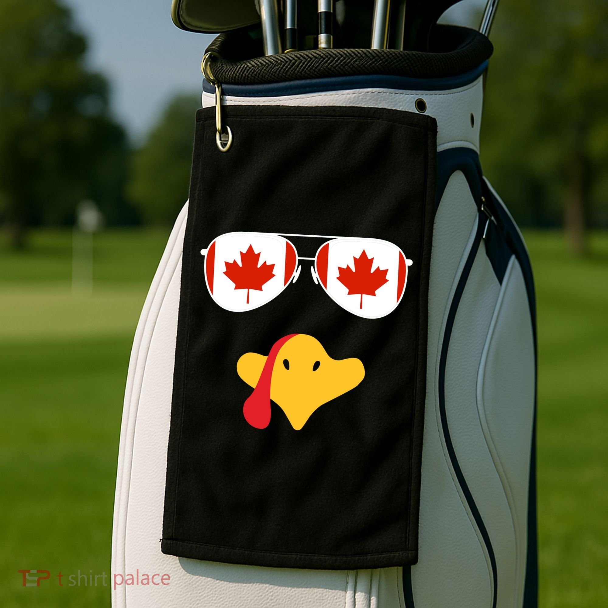 Canadian Turkey Gobble Funny Canada Thanksgiving Golf Towel