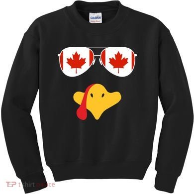 Canadian Turkey Gobble Funny Canada Thanksgiving Kids Sweatshirt