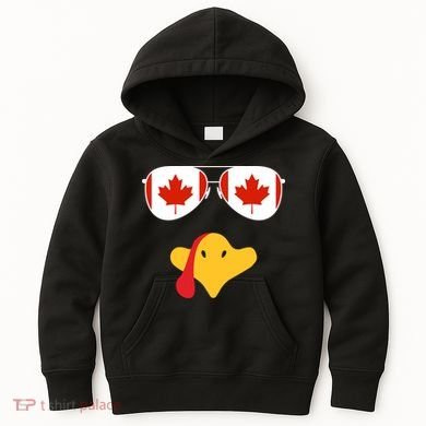 Canadian Turkey Gobble Funny Canada Thanksgiving Kids Hoodie