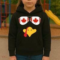 Canadian Turkey Gobble Funny Canada Thanksgiving Kids Hoodie thumb 3