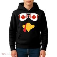 Canadian Turkey Gobble Funny Canada Thanksgiving Kids Hoodie thumb 4