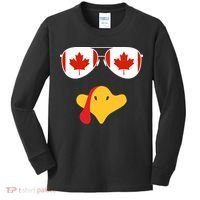Canadian Turkey Gobble Funny Canada Thanksgiving Kids Long Sleeve Shirt thumb 0