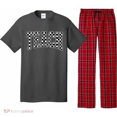 Checkered Teach Gift For Teachers Pajama Set