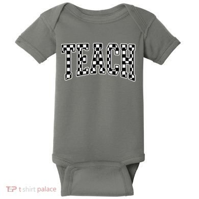 Checkered Teach Gift For Teachers Baby Bodysuit