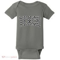 Checkered Teach Gift For Teachers Baby Bodysuit thumb 0