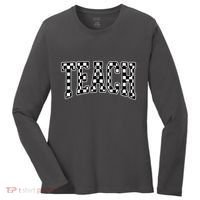Checkered Teach Gift For Teachers Women's Long Sleeve Shirt thumb 0