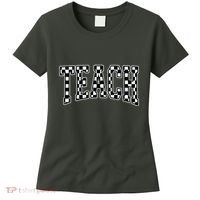 Checkered Teach Gift For Teachers Women's T-Shirt thumb 0
