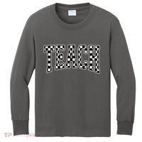 Checkered Teach Gift For Teachers Kids Long Sleeve Shirt thumb 0