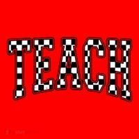 Checkered Teach Gift For Teachers Santa Hat thumb 1