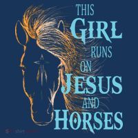 Christian THIS GIRL RUNS ON JESUS HORSES Equestrian Rider Women's Hoodie thumb 2