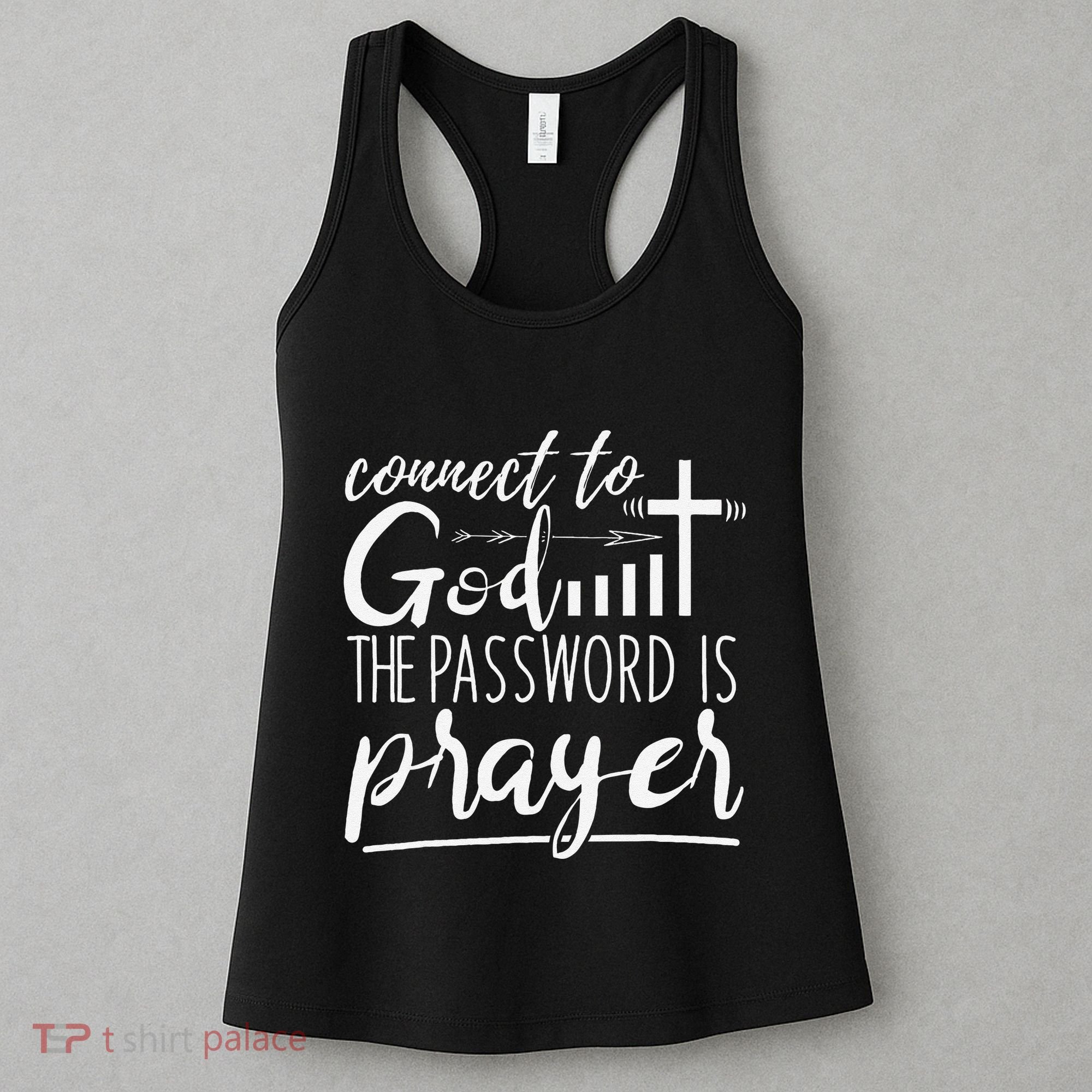 Connect To God Password Prayer Jesus Christian Women's Tank Top