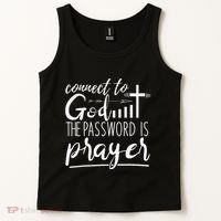Connect To God Password Prayer Jesus Christian Tank Top thumb 2