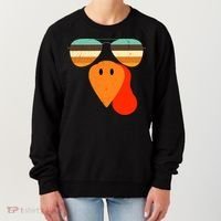 Cool Turkey Gobble Face Shades Funny Thanksgiving Women's Sweatshirt thumb 0