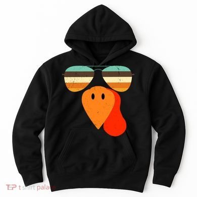 Cool Turkey Gobble Face Shades Funny Thanksgiving Hoodie