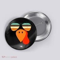 Cool Turkey Gobble Face Shades Funny Thanksgiving Button thumb 0