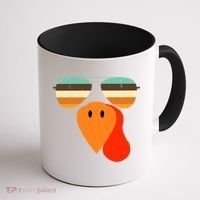 Cool Turkey Gobble Face Shades Funny Thanksgiving Coffee Mug thumb 1