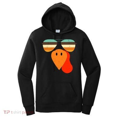 Cool Turkey Gobble Face Shades Funny Thanksgiving Women's Hoodie