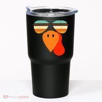 Cool Turkey Gobble Face Shades Funny Thanksgiving Tumbler thumb 0