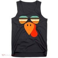 Cool Turkey Gobble Face Shades Funny Thanksgiving Tank Top thumb 0