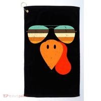 Cool Turkey Gobble Face Shades Funny Thanksgiving Golf Towel thumb 0