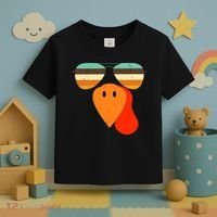 Cool Turkey Gobble Face Shades Funny Thanksgiving Toddler T-Shirt thumb 3