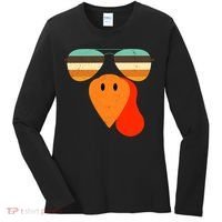 Cool Turkey Gobble Face Shades Funny Thanksgiving Women's Long Sleeve Shirt thumb 0
