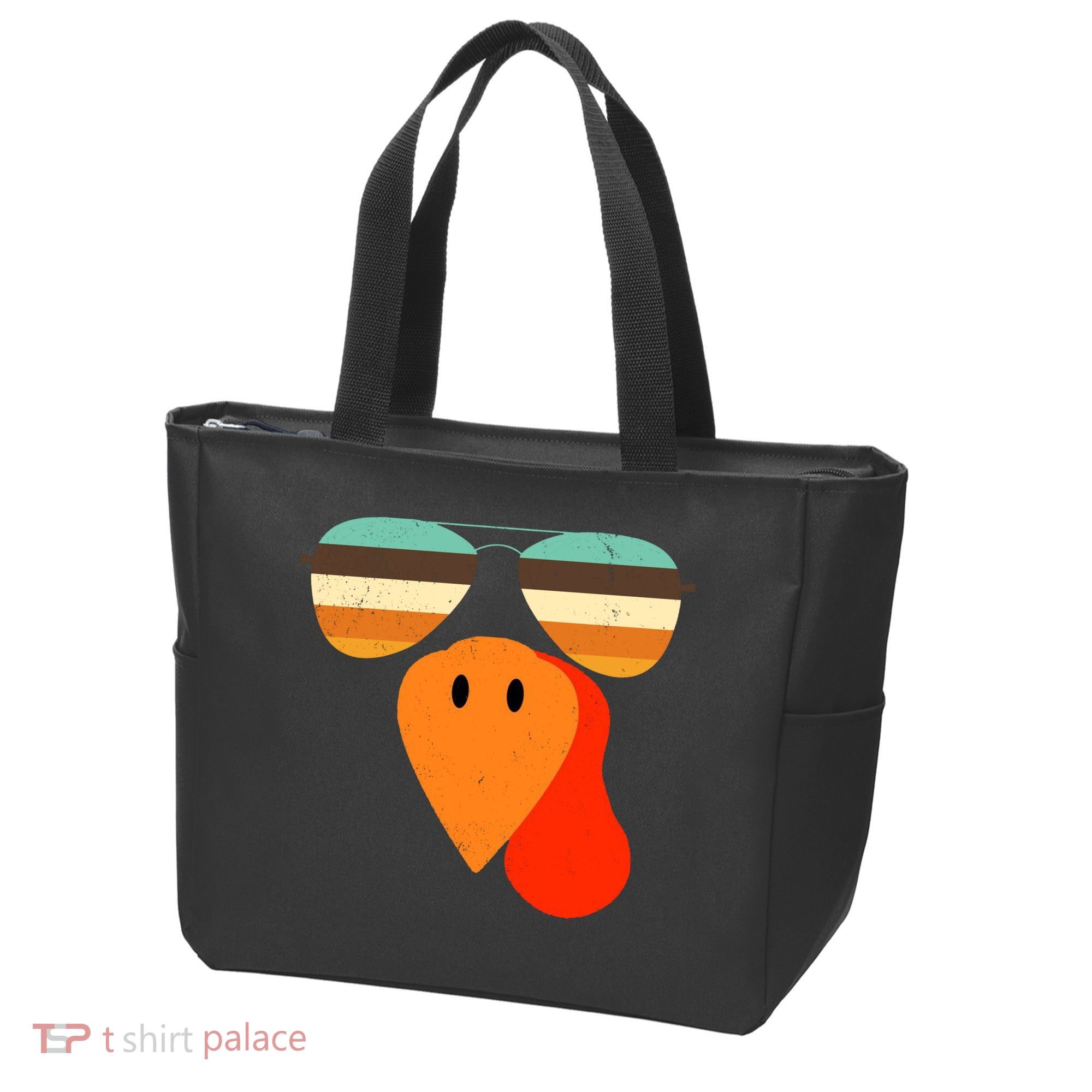 Cool Turkey Gobble Face Shades Funny Thanksgiving Tote Bag