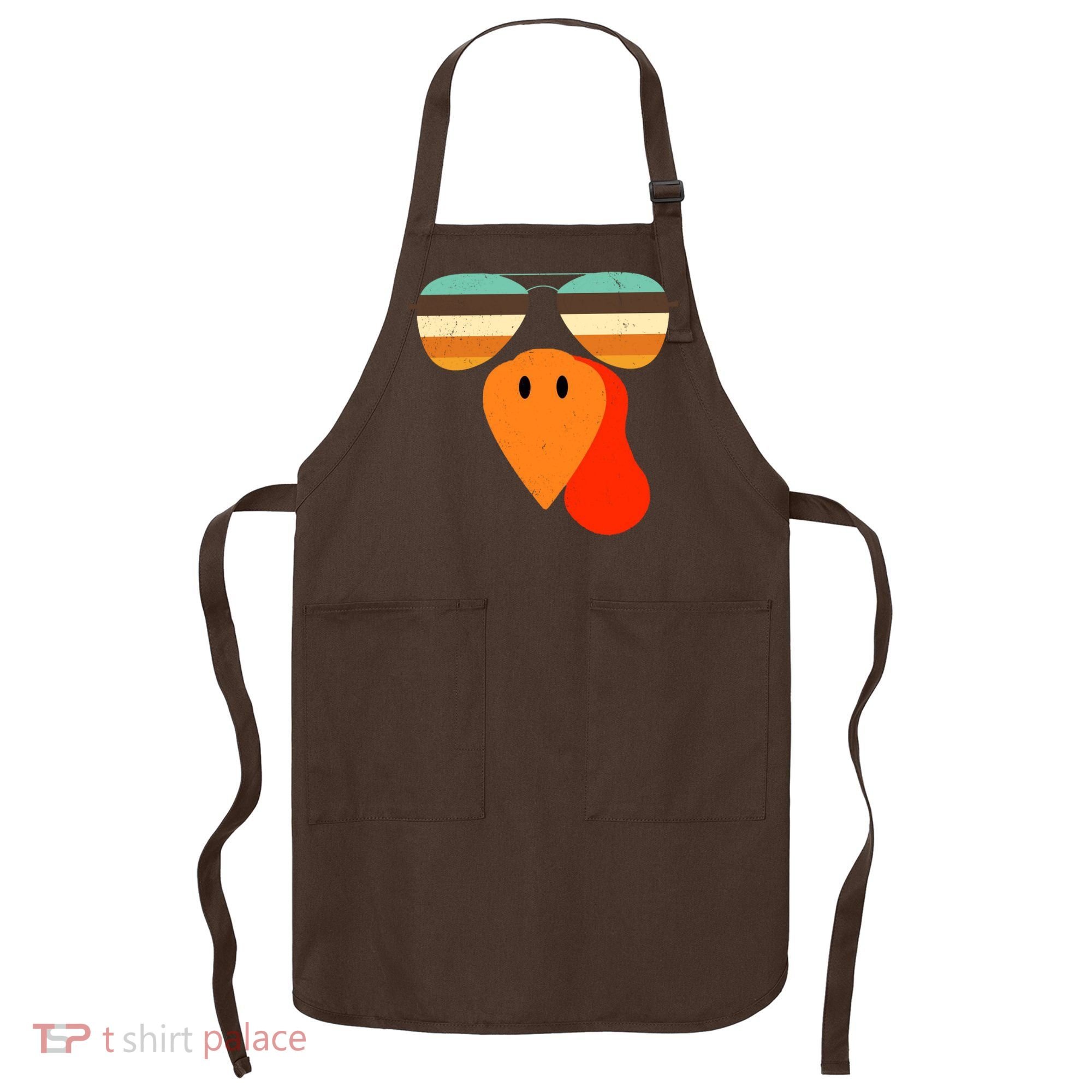 Cool Turkey Gobble Face Shades Funny Thanksgiving Apron