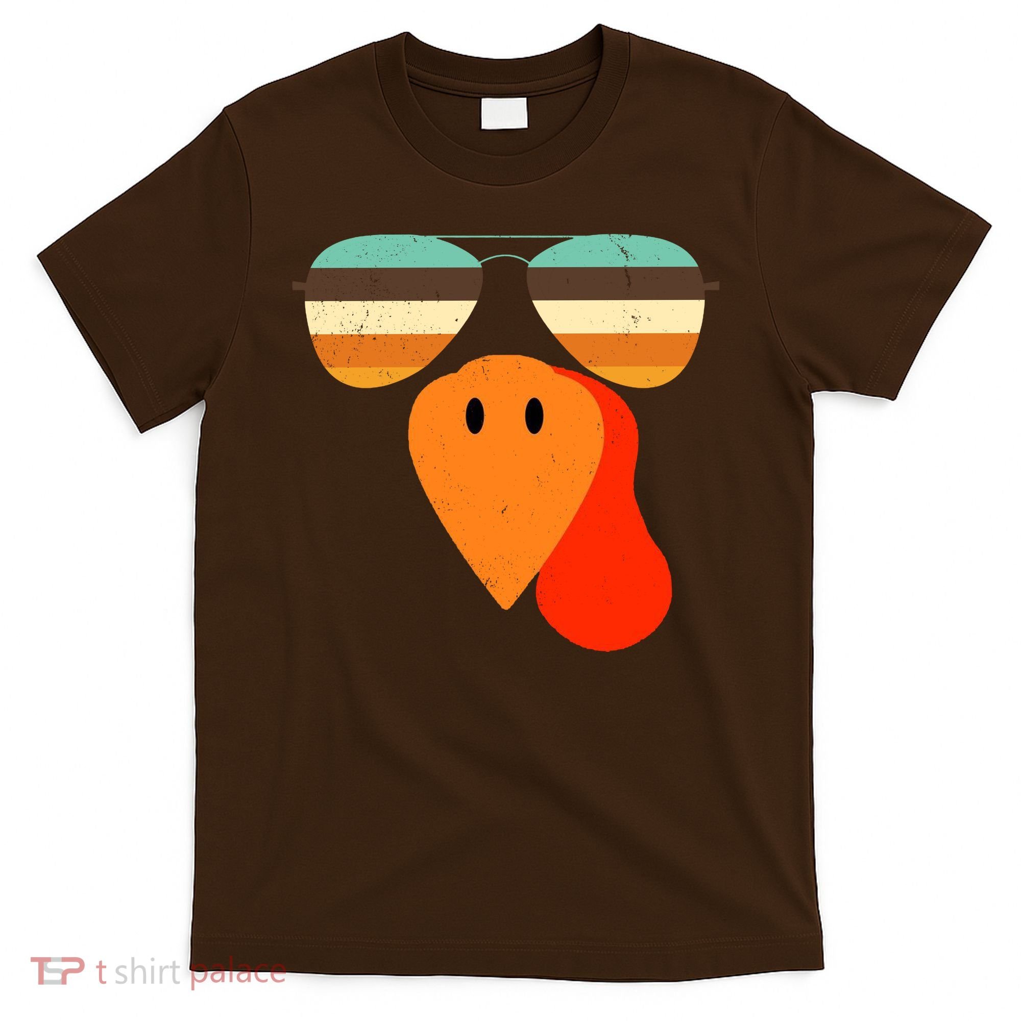 Cool Turkey Gobble Face Shades Funny Thanksgiving T-Shirt