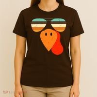 Cool Turkey Gobble Face Shades Funny Thanksgiving T-Shirt thumb 4
