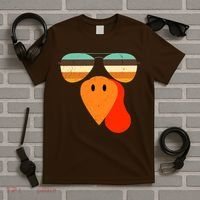 Cool Turkey Gobble Face Shades Funny Thanksgiving T-Shirt thumb 5