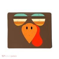 Cool Turkey Gobble Face Shades Funny Thanksgiving Mousepad thumb 0