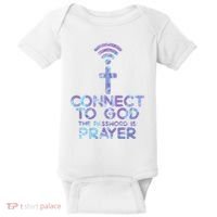 Connect To God Password Prayer Jesus Christian Baby Bodysuit thumb 0