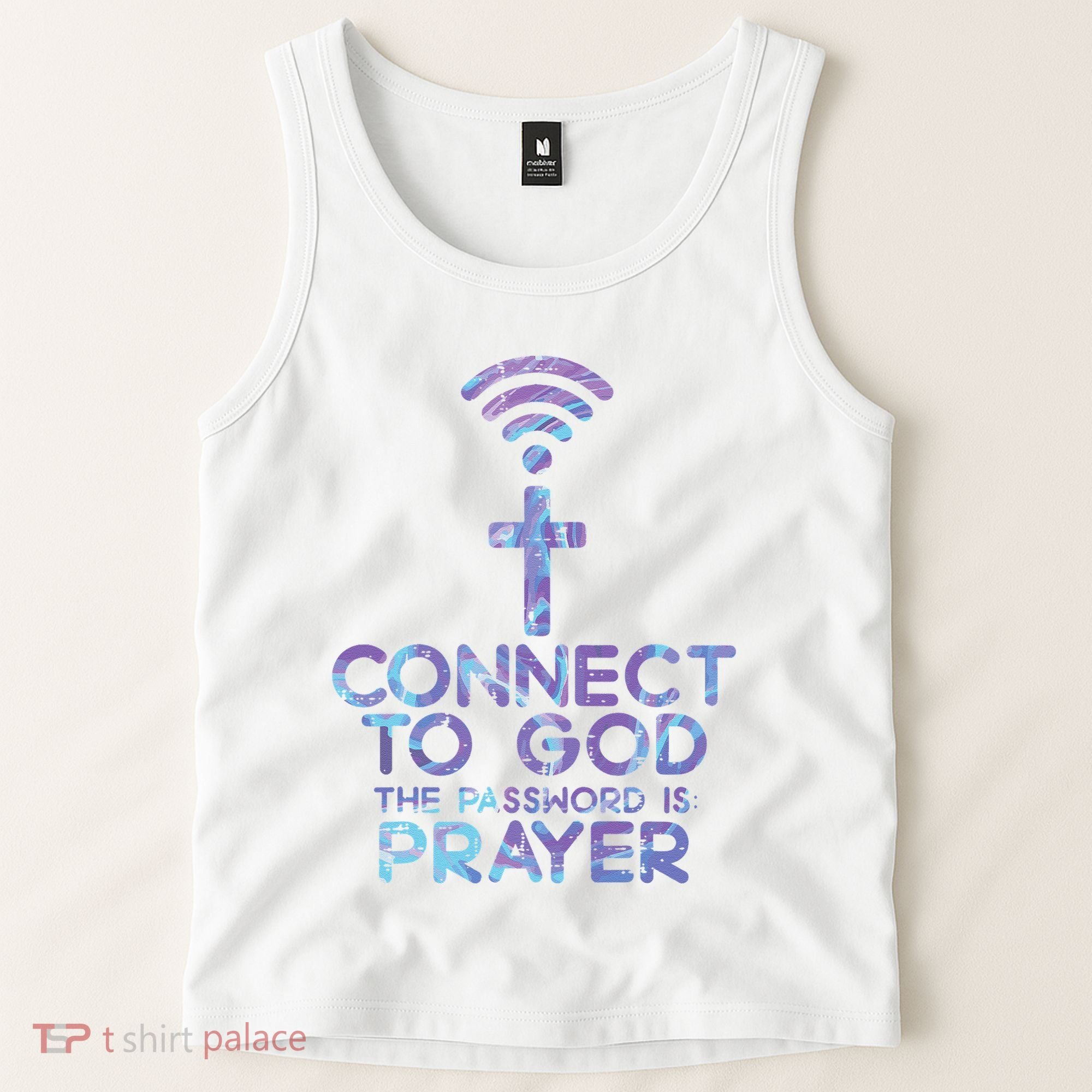 Connect To God Password Prayer Jesus Christian Tank Top