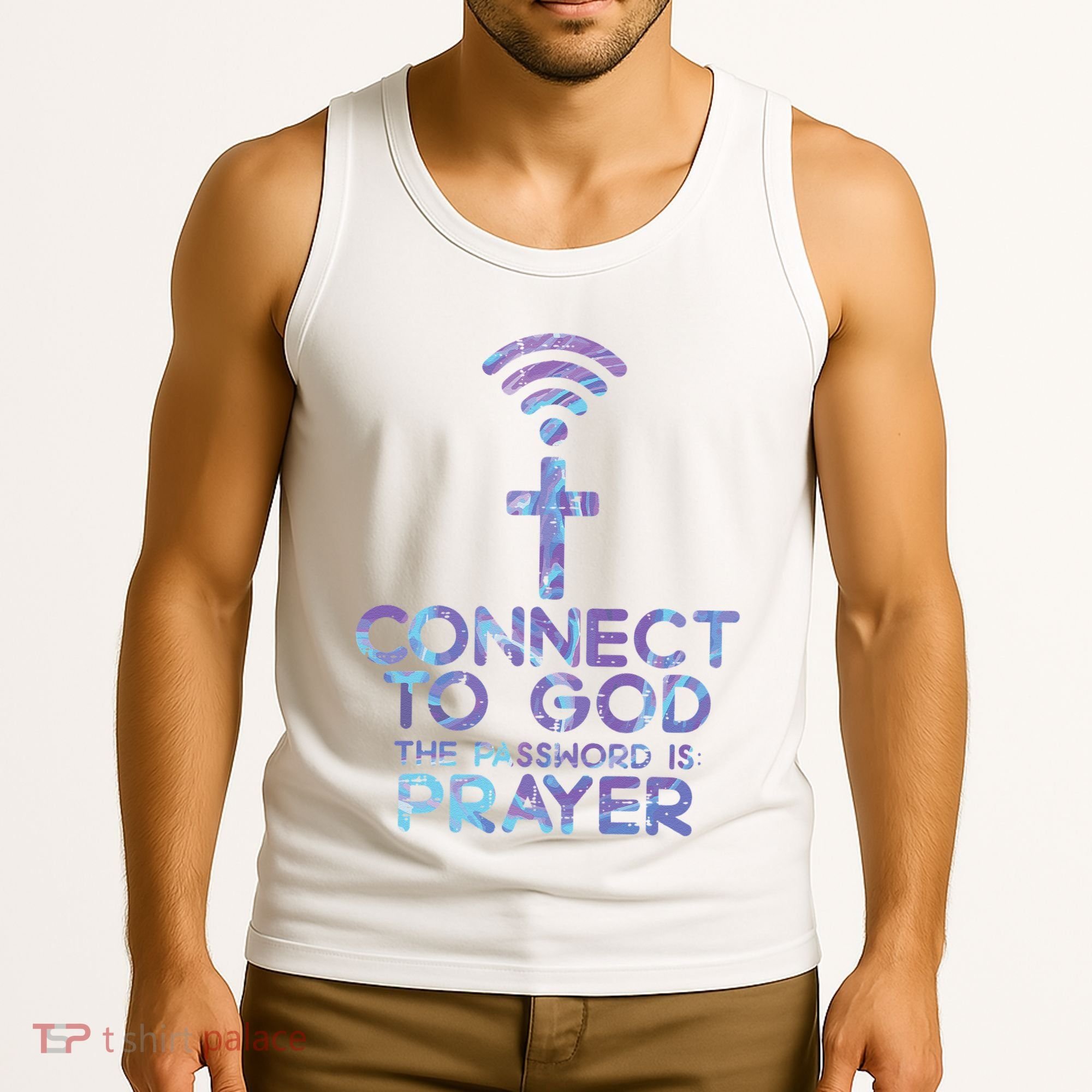 Connect To God Password Prayer Jesus Christian Tank Top
