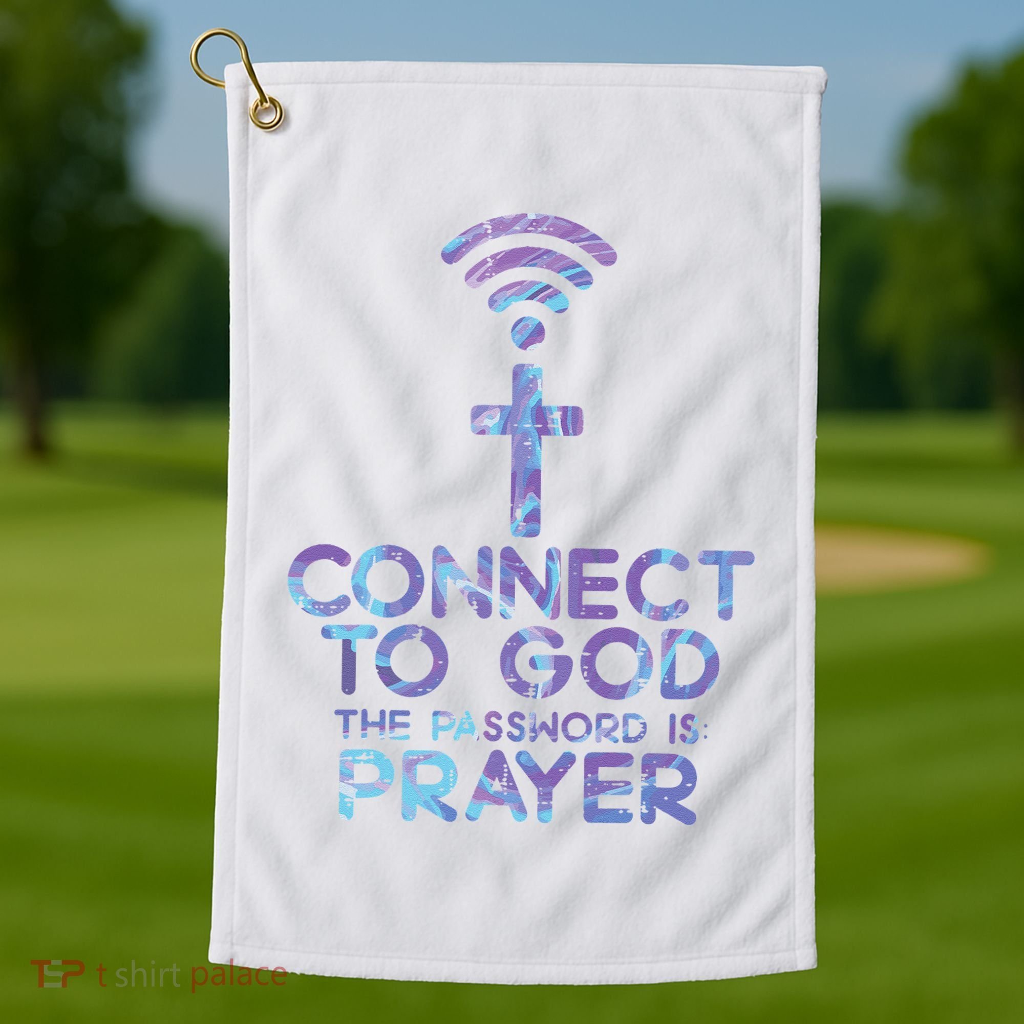 Connect To God Password Prayer Jesus Christian Golf Towel