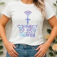 Connect To God Password Prayer Jesus Christian Women's T-Shirt thumb 2