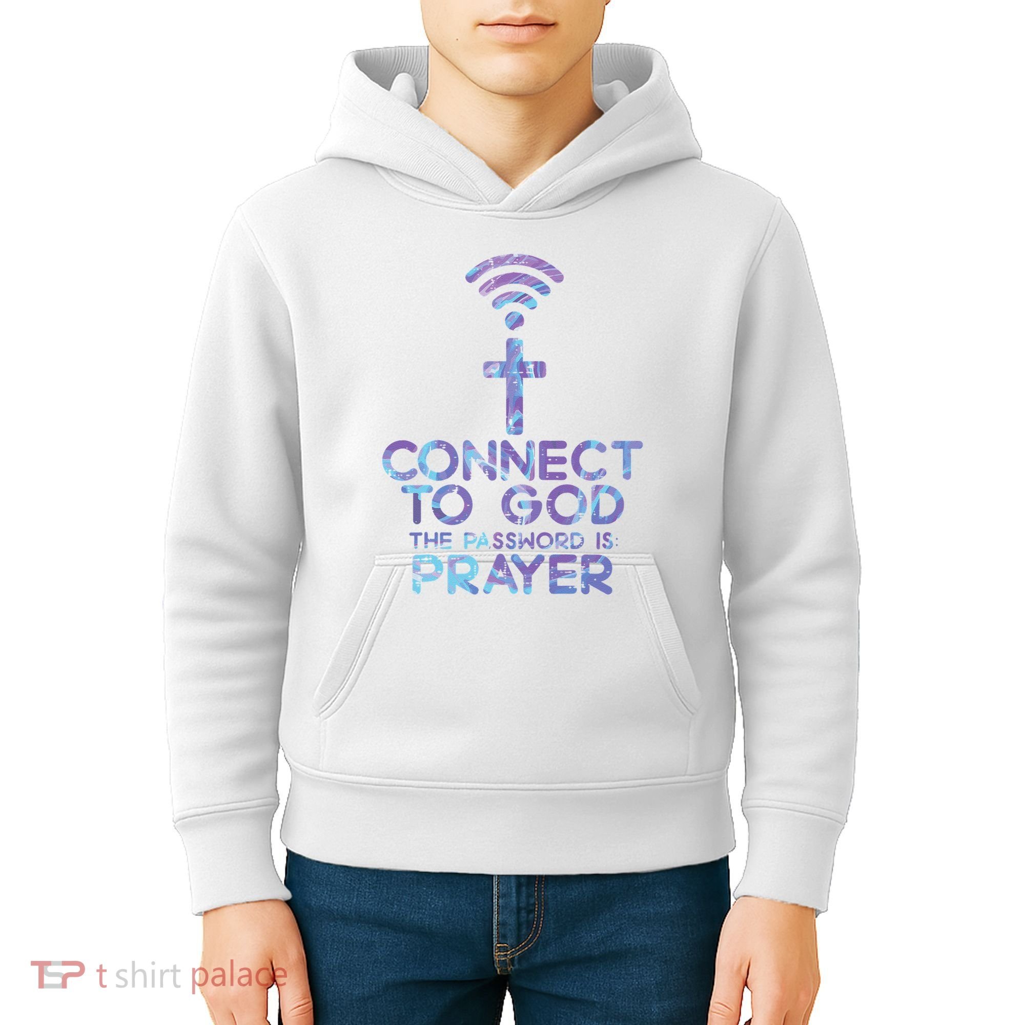 Connect To God Password Prayer Jesus Christian Kids Hoodie