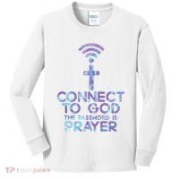 Connect To God Password Prayer Jesus Christian Kids Long Sleeve Shirt thumb 0