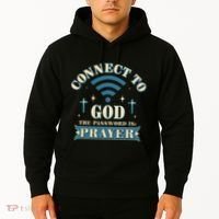Connect To God The Password Is Prayer Jesus Hoodie thumb 2