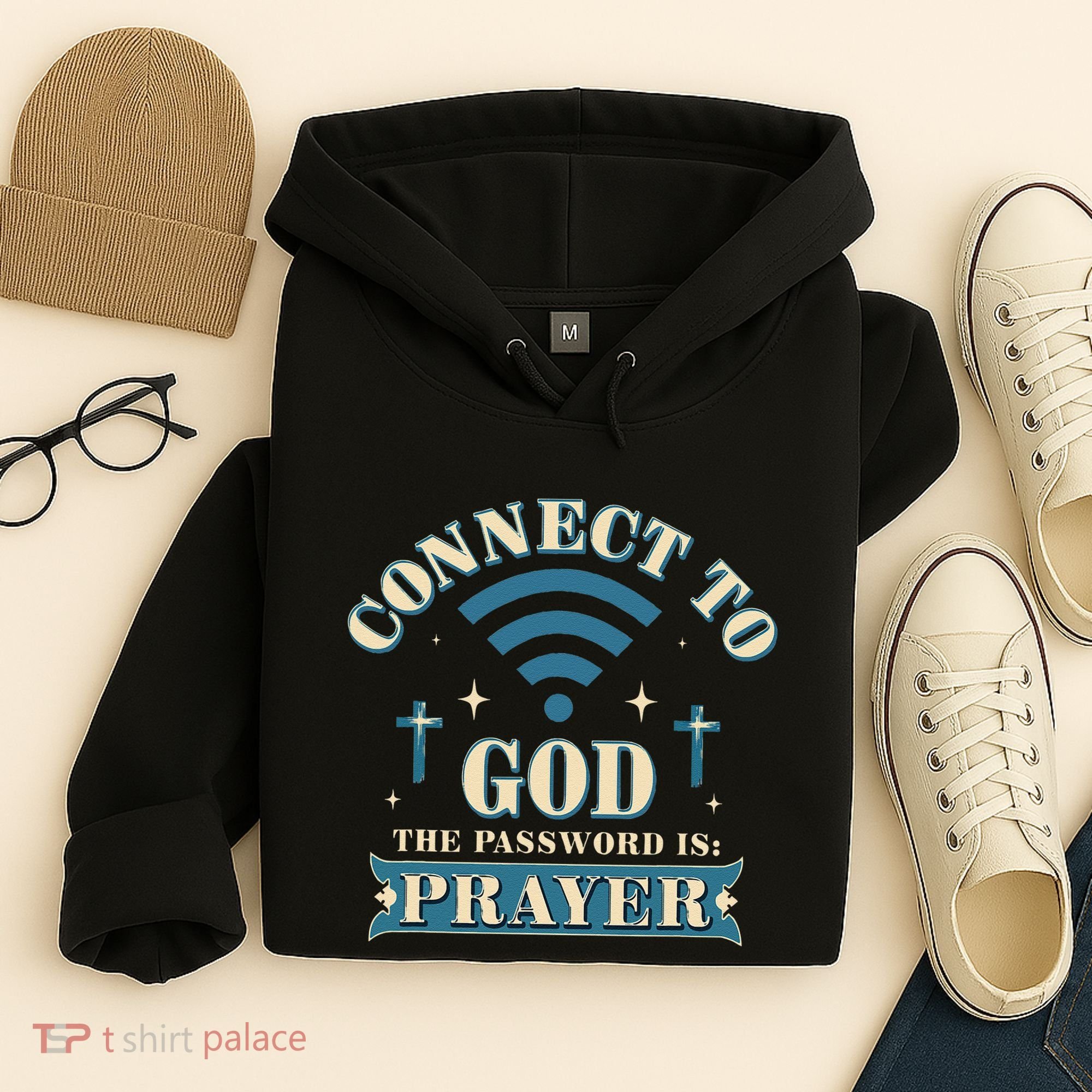 Connect To God The Password Is Prayer Jesus Hoodie